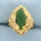 Designer 3ct Natural Jade Ring In 14k Yellow Gold