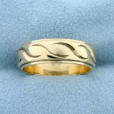 Wave Pattern Band Ring In 14k Yellow Gold