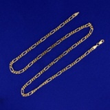 20 Inch Figaro Link Chain Necklace In 14k Yellow Gold