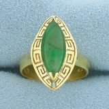 2ct Natural Jade Ring In 18k Yellow Gold