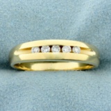 Men's 1/4ct Tw Diamond Wedding Or Anniversary Band Ring In 14k Yellow Gold