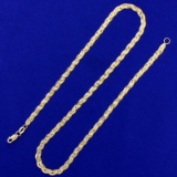 15 1/2 Inch Italian-made Braided Herringbone Chain Necklace In 14k Yellow Gold