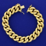 7 1/2 Inch Italian-made Large Curb Link Bracelet In 14k Yellow Gold