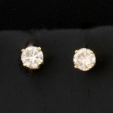 1/2ct Tw Diamond Stud Earrings In 14k Yellow Gold