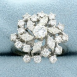 2ct Tw Diamond Flower Ring In 18k White Gold