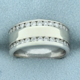 1ct Tw Diamond Double Row Wedding Or Anniversary Band Ring In 14k White Gold