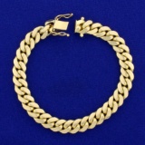 Heavy Curb Link Bracelet In 14k Yellow Gold