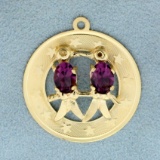 Best Friends Amethyst Pendant Or Charm In 14k Yellow Gold