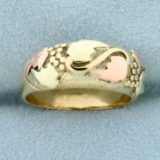 Black Hills Gold Grapevine Ring In 10k Yellow And Rose Gold