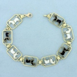 Enamel Horse Bracelet In 14k Yellow Gold