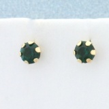 1/2ct Tw Green Topaz Stud Earrings In 14k Yellow Gold