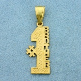 Number One Brother Pendant In 14k Yellow Gold