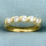 1/2ct Tww Diamond Wedding Or Anniversary Band Ring In 14k Yellow Gold