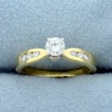 1/3ct Tw Diamond Engagement Ring In 18k Yellow Gold