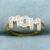 Diamond Mom Ring In 10k Yellow And White Gold