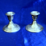 Vintage Pair Of Gorham Sterling Silver Candle Stick Holders