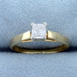 1/2ct Princess Diamond Engagement Ring In 14k Yellow Gold
