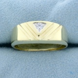 Geometric Style Diamond Ring In 14k Yellow Gold