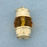 Citrine Barrel Pendant In 18k Yellow Gold