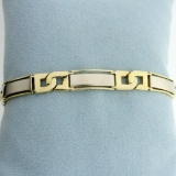 Designer Two Tone Bar Design Bracelet In 14k Yellow And White Gold