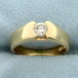 1/3ct Diamond Solitaire Ring In 14k Yellow Gold