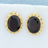 3ct Tw Garnet Earrings In 14k Yellow Gold