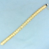 Diamond Cut Sapphire Bracelet In 14k Yellow Gold