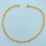 Vintage Onyx Necklace In 14k Yellow Gold