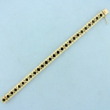 Vintage Onyx Bracelet In 14k Yellow Gold