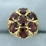 10ct Garnet Target Ring In 10k Yellow Gold