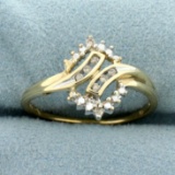 Diamond Bypass Ring In 10k Yellow Gold