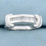 Vintage Unique Baguette Diamond Ring In 14k White Gold
