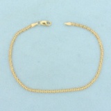 Italian Made 7 1/2 Inch Bismarck Link Chain Bracelet In 14k Yellow Gold