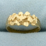 Diamond Cut Nugget Design Ring In 14k Yellow Gold