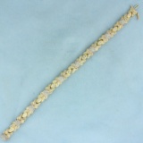 4ct Tw Round And Baguette Diamond Tennis Bracelet In 10k Yellow Gold