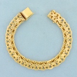 Heavy Designer Bismark Link Bracelet In 18k Yellow Gold