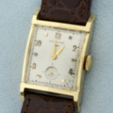 Mens Vintage Manual Wind Hamilton Wrist Watch Model 770 In 14k Solid Yellow Gold Case