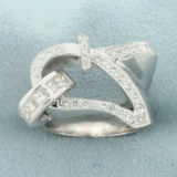 1ct Tw Diamond Abstract Design Ring In 18k White Gold