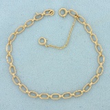 Elongated Cable Link Chain Bracelet In 14k Yellow Gold