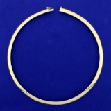 Italian Made 18 Inch Omega Necklace In 14k Yellow Gold