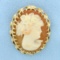 1 1/2 Inch Cameo Pin Or Pendant In 14k Yellow Gold