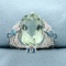 12ct Tw Green Amethyst, Blue Topaz, And Diamond Statement Ring In 14k White Gold