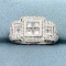 Over 1ct Tw Illusion Set Diamond Engagement Ring In 14k White And Rose Gold