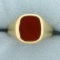 Carnelian Signet Ring In 18k Yellow Gold