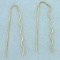 Wave Design Threaded Earrings In 14k Yellow Gold