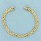 Unique Diamond Cut Designer Link Bracelet In 14k Yellow Gold