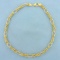 Italian Made 16 Inch Byzantine Link Chain Necklace In Gold Plated Sterling Silver