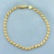 7 Inch Designer Sparkle Link Chain Bracelet In 14k Yellow Gold