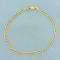 Italian Made 8 Inch Figaro Link Chain Bracelet In 14k Yellow Gold