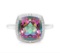 Huge 4.2ct Cushion Cut Mystic Topaz & Diamond Ring In Sterling Silver